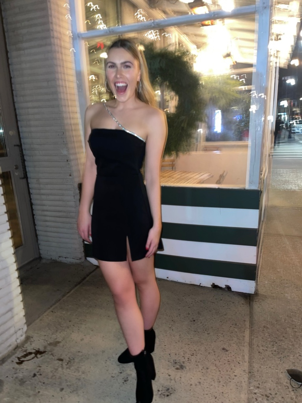 Black One-Shoulder Mini Dress with Chain Strap - Amanda Uprichard